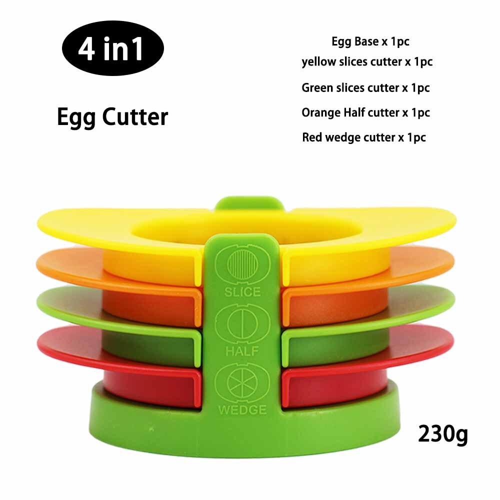 4 In1 Multifunctionele Ei Cutter Kleur Roestvrij Staaldraad Ei Slicer Plastic Snijden Apparaat Voor Ei Creatieve Keuken Gereedschap: Egg Cutter No Box