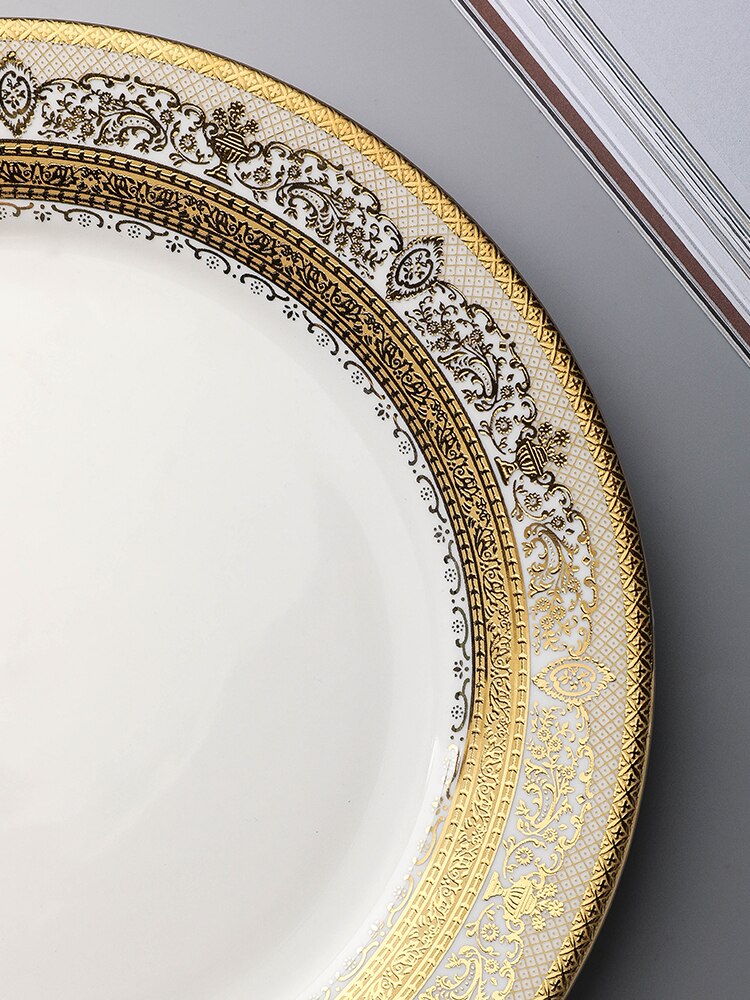 Light Luxury Phnom Penh Ceramic Plate Net Red Dinner Plate Home Pasta Steak Large Plate