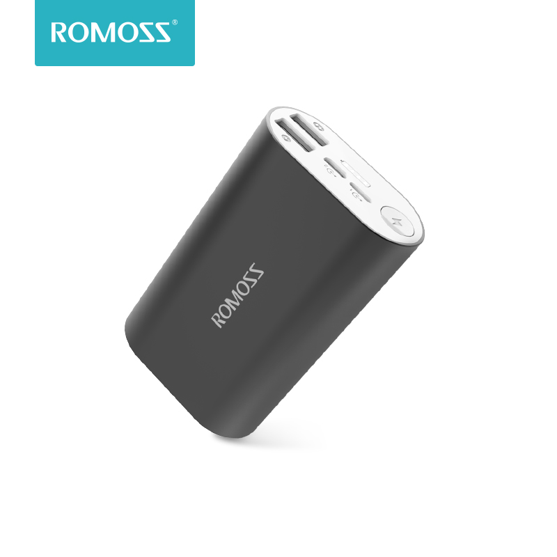 ROMOSS ACE A10 10000mAh Power Bank Dual USB Outputs Aluminum Alloy External Battery Pack For iPhone 7 7plus Tablets Smartphone