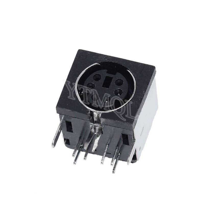 5pcs Mini Din 3 4 5 6 7 8 9 Pin Female Din Sockets MD-SM Shield Right Angle Through Holes PCB Circular Receptacle Connector: Red