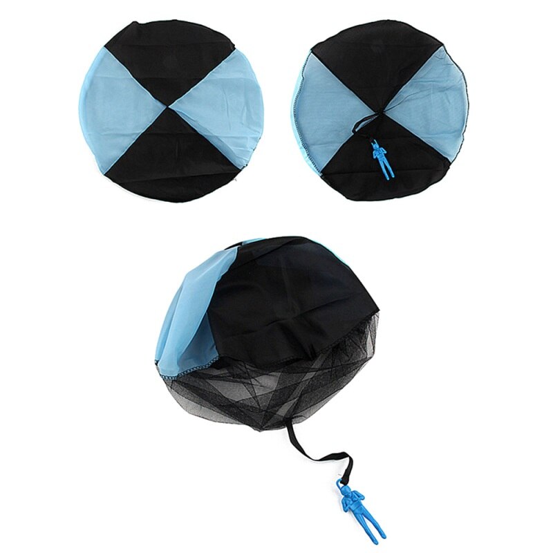 Paracaídas de juguete de soldado a mano para niños, juegos al aire libre para interiores, minisoldado, paracaídas, juguete infantil deportivo, 1 ud.: Azul