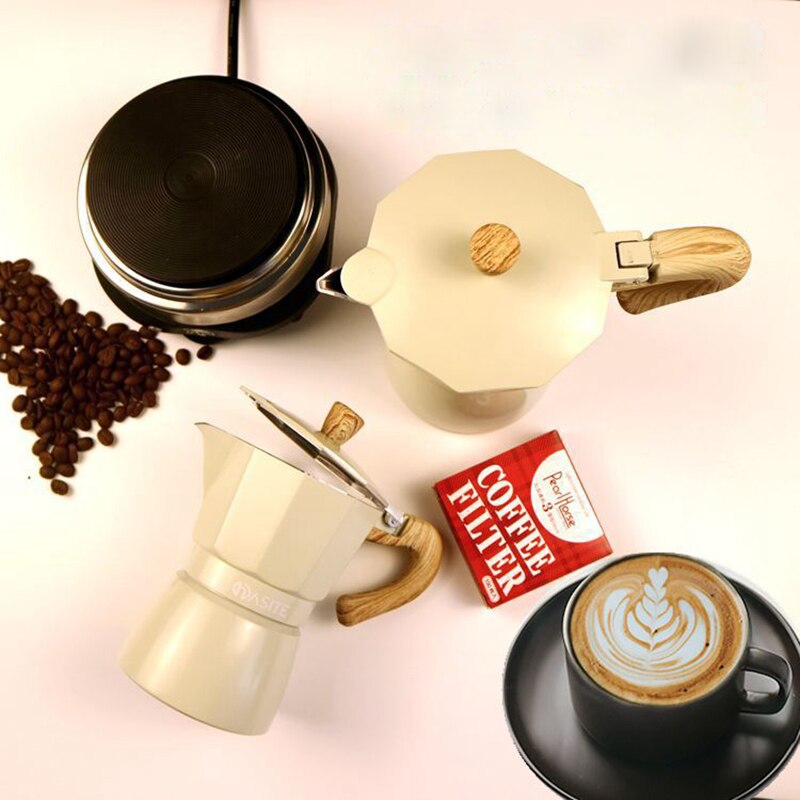 150ml 300ml Moka Coffee Maker Aluminum Mocha Espresso Percolator Pot Coffee Maker Pot Stovetop Coffee Maker Home Kitchen