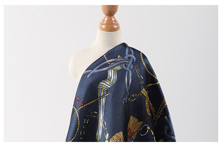 Kæde print satin stof til brudekjole gardin kappe dekorative polstring patchwork diy klud