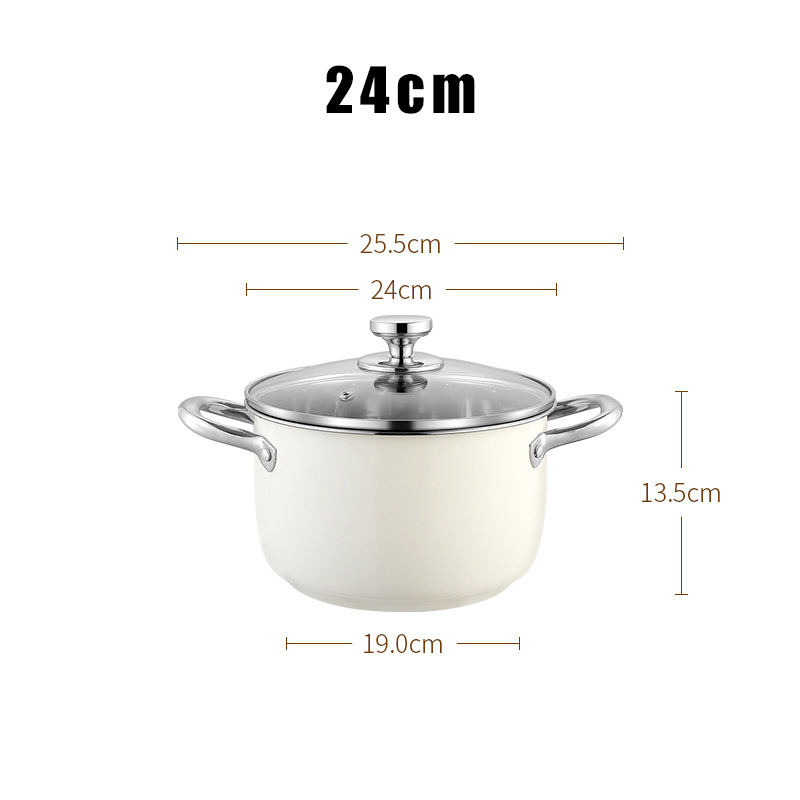 304 rostfria soppgrytor non-stick pannor med lock mjölkgryta induktionshäll gasspis stekpanna wok köksredskap: Vinröd