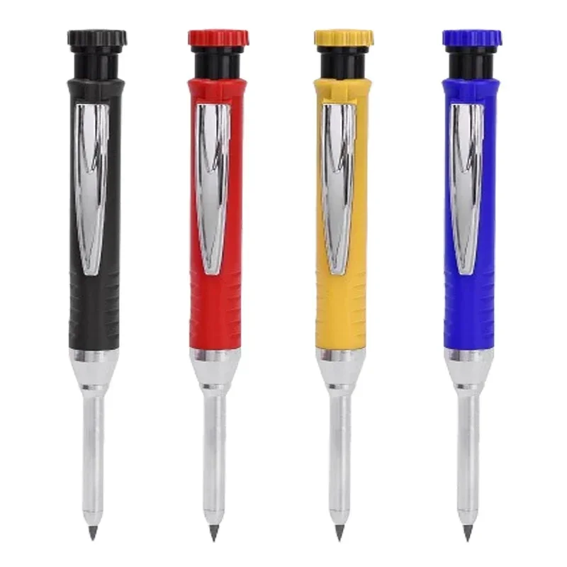 Solide Timmerman Potloden met 2.8mm Vullingen Neus Diep Gat Vulpotlood Marker Bouw Potloden Opstellen Architect Tool: Licht Geel