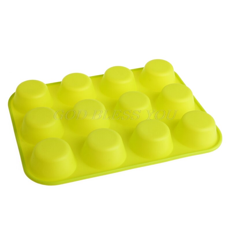 Silicone Anti-aanbak 12 Cups Muffin Pan Tray Cupcake Cake Bakvorm