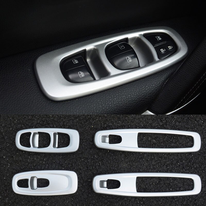 For Renault Kadjar ABS Matte Car Window Lifter Interior Decoration Cover Trim LHD styling accessories 2pcs: Glass Lift