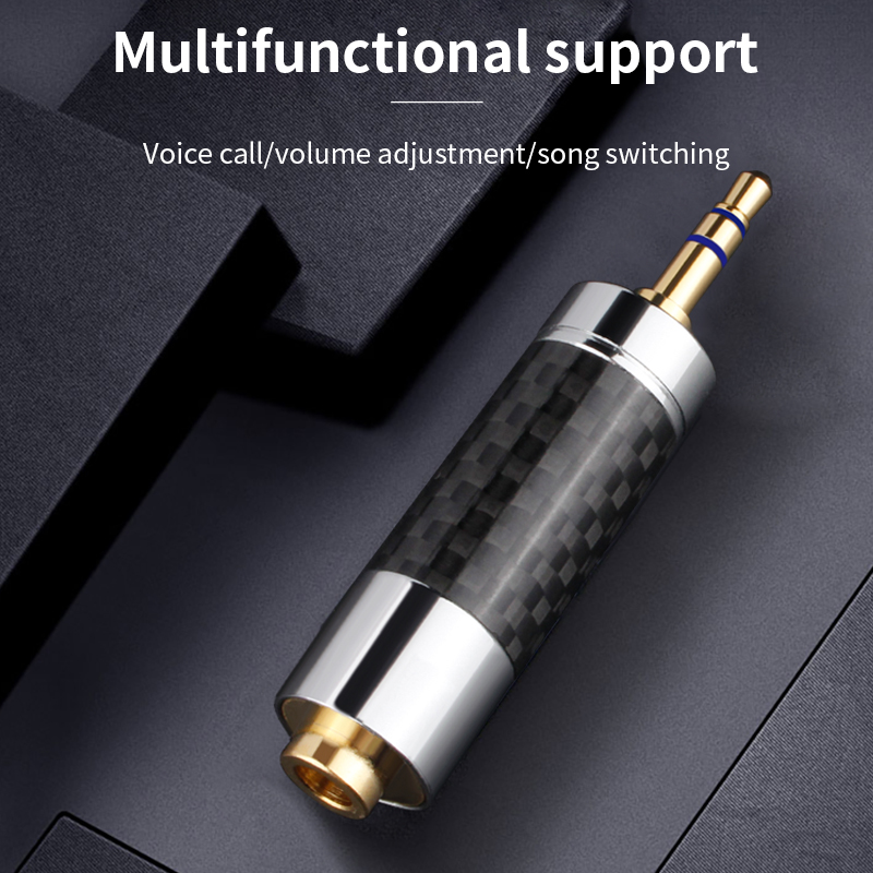 Vergulde hoofdtelefoonaansluiting 2,5 mm 3,5 mm 4,4 mm conversie Audio-adapter Stereo stekker Koolstofvezel audioconnector