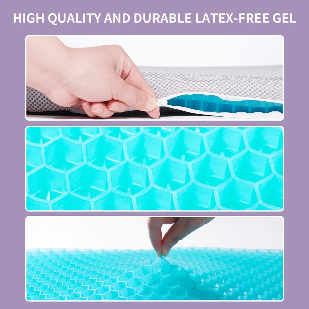 Gel elástico cojín del asiento TPE silicona de Mat apoyo antideslizante hielo de verano para silla de coche cojín para silla oficina