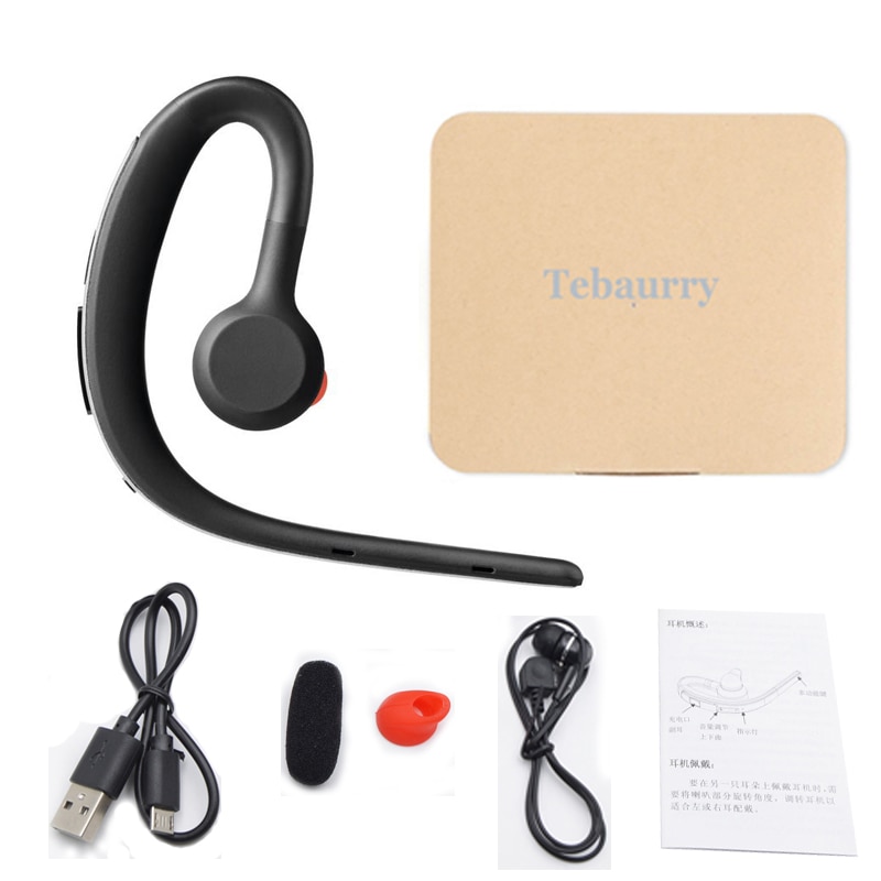 Tebaurry bluetooth oortelefoon sport bluetooth headset draadloze muziek oordopjes handsfree met microfoon hoofdtelefoon voor telefoon iphone