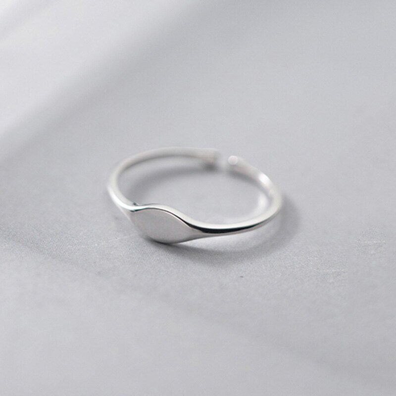 Echt 925 Sterling Zilveren Ovale Verstelbare Ring Voor Mode Vrouwen Party Fijne Sieraden Minimalistische Geometrische Punk Accessoires