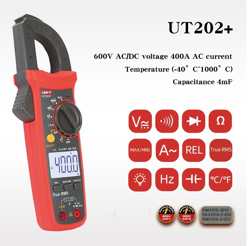 400-600A digital clamp meter automatic range true RMS high precision multimeter: UT202 PLUS
