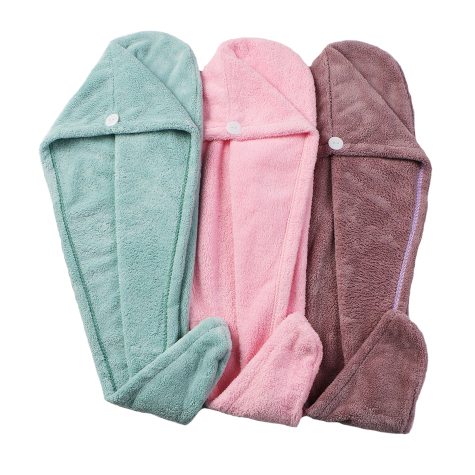 Microfiber Wisp Dry Head Hair Towel for Women Adult Bathroom Absorbent Quick-Drying Bath Thicker Shower Long Curly Hair Cap