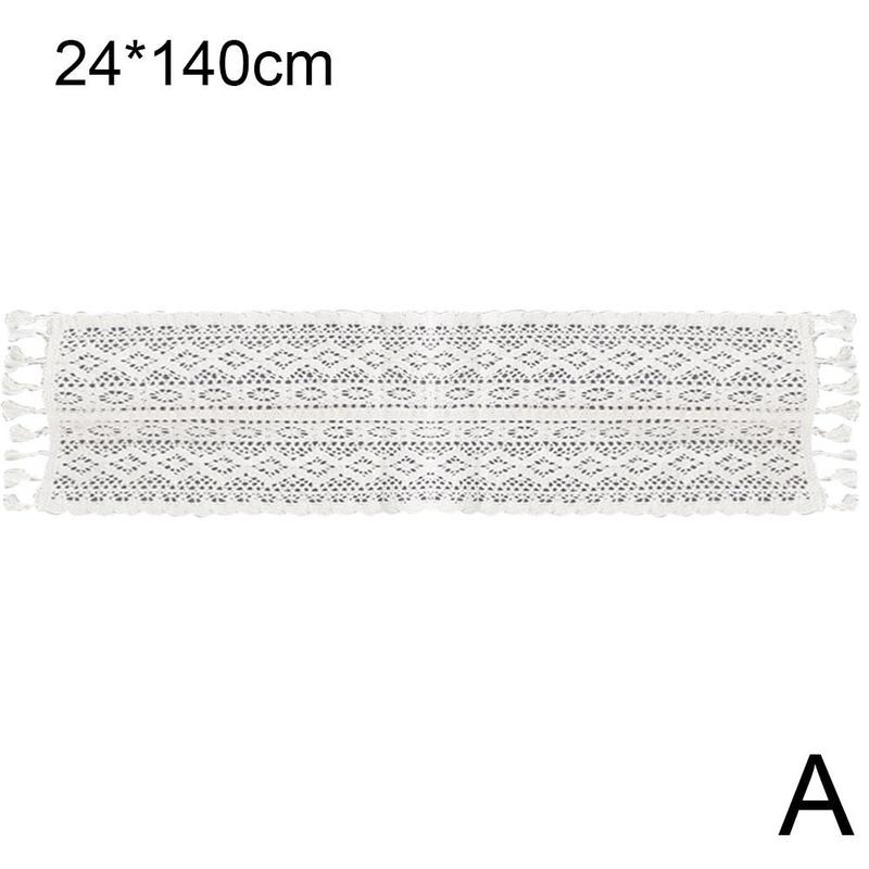Long Lace Tablecloth Woven Table Runner Beige Crochet Romance Hollow Wedding Coffee Cover Nordic Decor Bed Runners I5p0: A