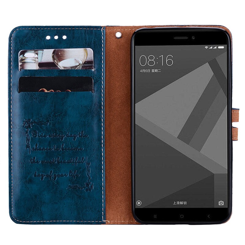 Fall Für Xiaomi Redmi 4X Leder Brieftasche Fall Für Xiaomi Redmi 4 X Retro Flip Fall Für Redmi 4x x4 karte Halter Capa Coques