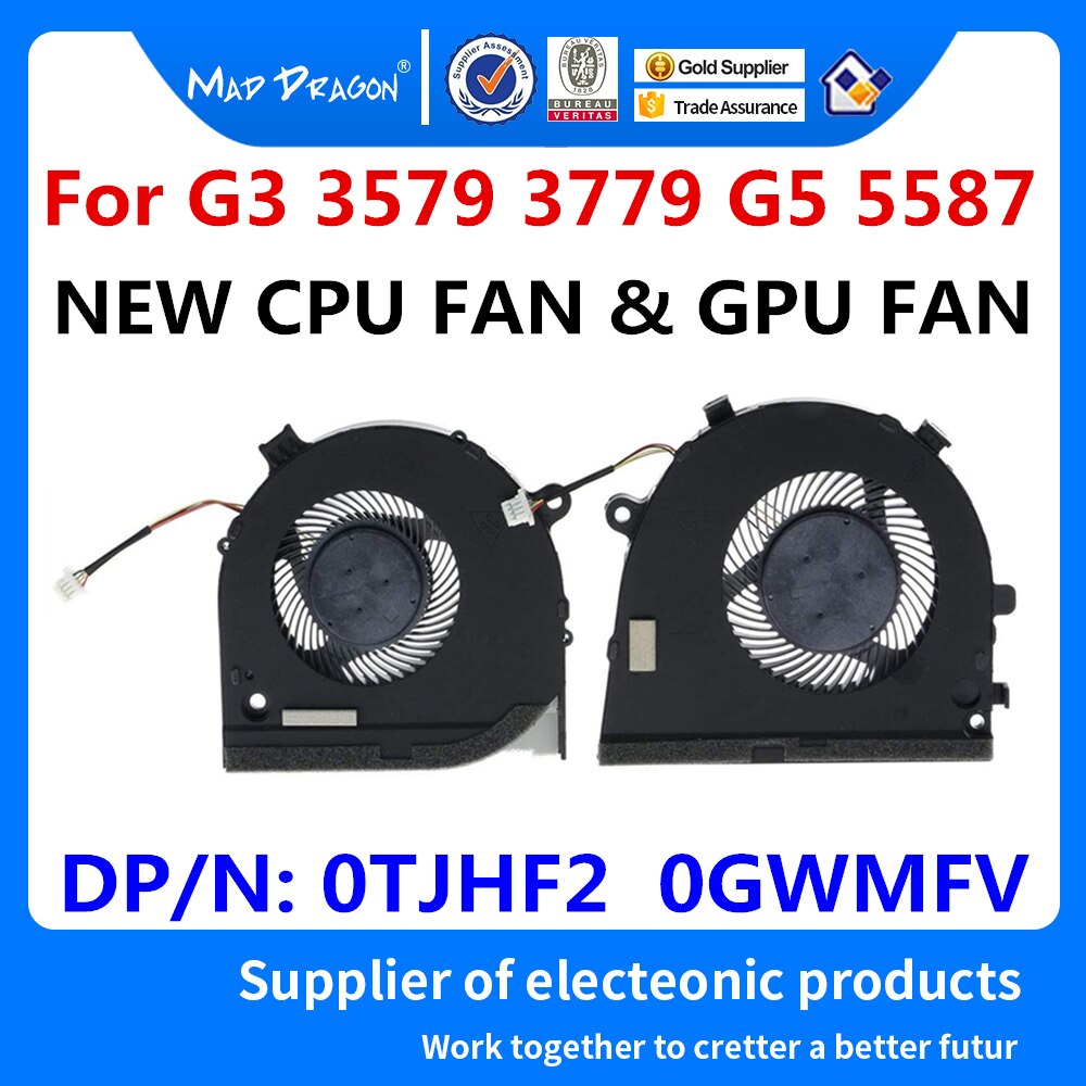 Originele Cpu Fan Gpu Fan Voor Dell G3 3579 G3 3779 G5 5587 G5 15 5587 Serie Koelventilator koeler 0TJHF2 TJHF2 0 Gwmfv Gwmfv: 0TJHF2    0GWMFV