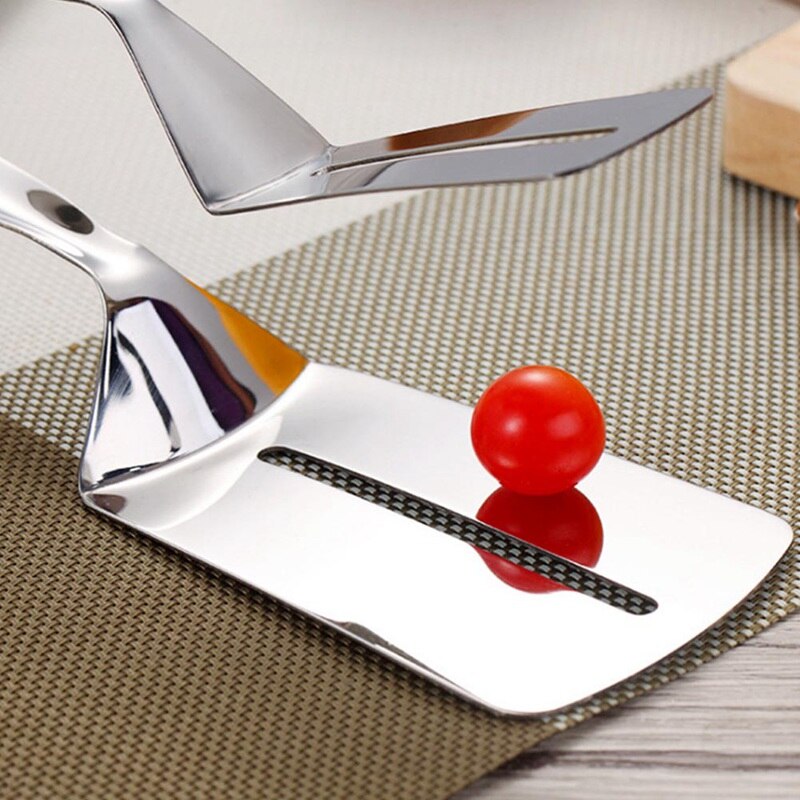 Pala para freír de acero inoxidable, palas para pescado frito, Pizza, carne, para el hogar, cocina, panquecas, sartén, pala, tenedor, herramienta