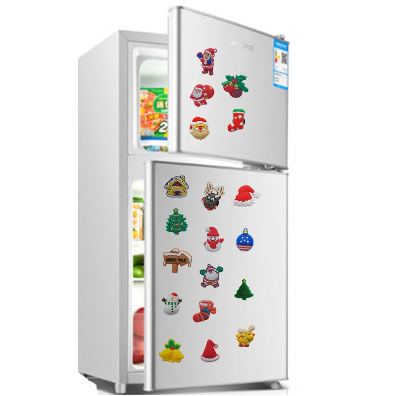 1Pcs Snowman PVC Fridge Magnet Home Decor Christmas Tree Magnetic Stickers on Refrigerator Santa Claus Message Magnets Xmas