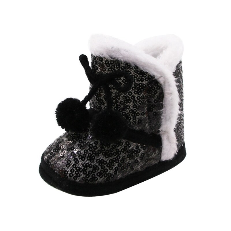 Neugeborenen Baby Pailletten Winter warm Schnee Stiefel Dicken Plüsch Ball Kleinkind Anti-Unterhose Baumwolle Kleinkind Jungen Mädchen Schuhe Firstwalking