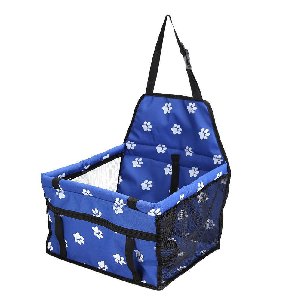 Bolsa de asiento de coche para perros y gatos pequeños, hamaca plegable impermeable, cesta de transporte para mascotas, malla de seguridad para viajes: Blue