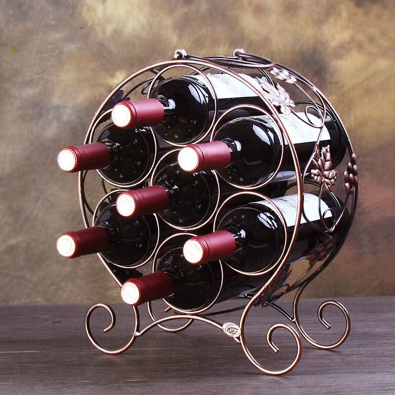 Iron Metal Wine 7 Bottles Red Wine Rack Wine Bottle Holder Holder Rack Barware Drinking Storage ZSP1229926