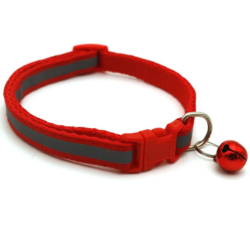 Collar reflectante para mascotas Collar campana ajustable tamaño adecuado para los gatos y suministros para mascotas perros básicos collares: Red