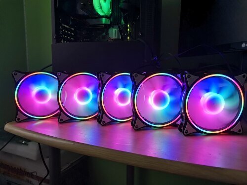 WOVIBO-Ventilador ARGB SYNC RGB de 120mm, Ventilador de refrigeración arcoíris, carcasa de ordenador, chasis, 5V, ajuste silencioso, 12cm Aura