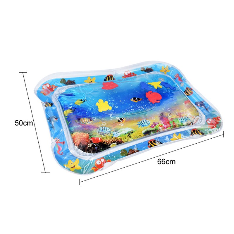 Inflatable Baby Water Mat Tummy Time Kids Cushion Fun Play Baby Gyms Mat Developing Baby Coordination Ability Sensory Experience