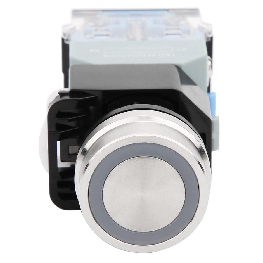 AC 440V Push Button Switch, 22mm Mounting Dia Latching Push Button Switch With Red LED Indicator Light, Emergency Stop