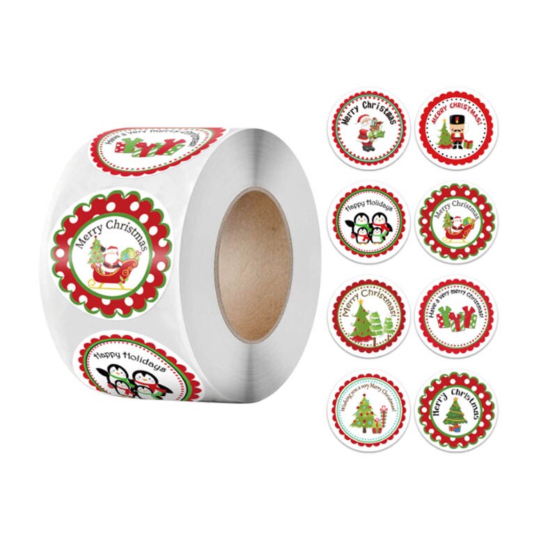 Merry Christmas DIY Handmade Sticker Package Thank You Label Sealing Stickers Party Festive Decor Supplies Children Adult: A11