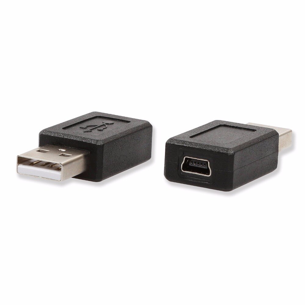 2 unids/lote USB 2,0 A macho A USB B Mini 5 Pin hembra Adaptador convertidor