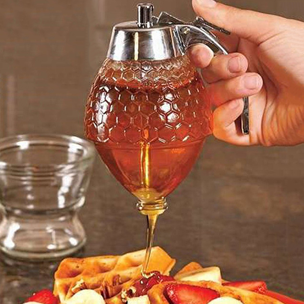 Udsøgt honning dispenser kedel honning krukke beholder sirup klem flaske marmelade kop gryde med standholder køkken tilbehør