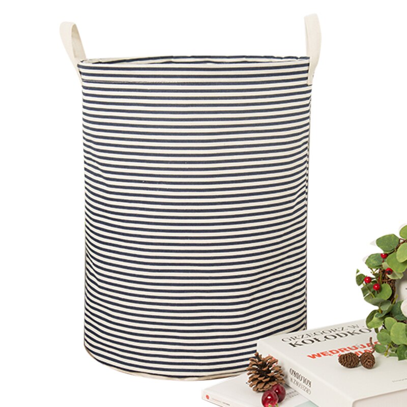 Folding Cotton Cloth Large Laundry Basket Toys Clothes Storage Box Bag Bucket Washing Dirty Clothes Organizer Bin With Handle: C4