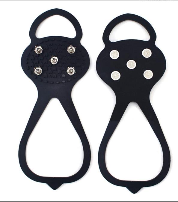 Tacos antideslizantes para escalada, tacos de Crampon de Color sólido, tacos de tracción, tacos para senderismo, nieve y hielo: Negro