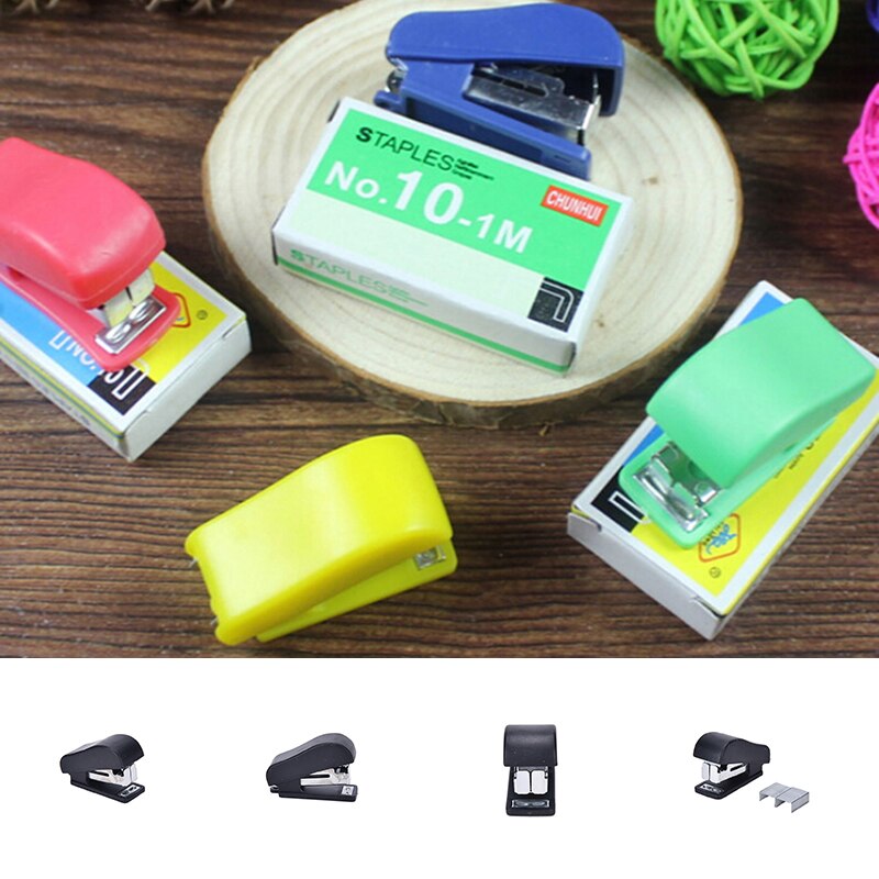 Portable Kawaii Mini Small Stapler Useful Mini Stapler Staples Set Office Binding Stationery