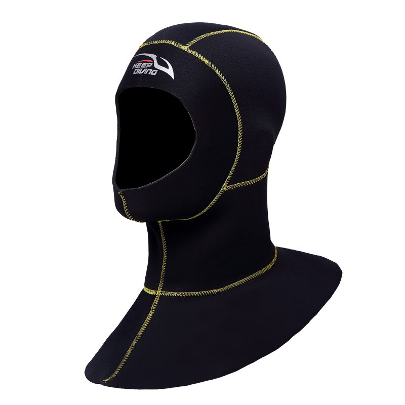 3MM Neoprene Scuba Diving Hood with Shoulder Wetsuit Hood Snorkeling Hat Headgear SAL99: Yellow / M