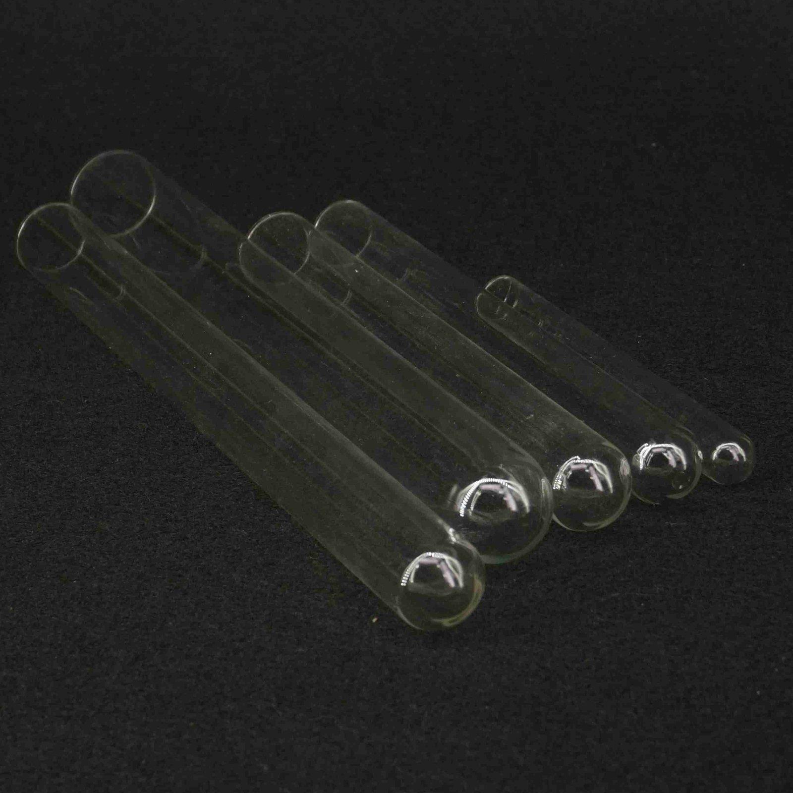 Lote (5) tubo de ensaio transparente de tamanhos múltiplos, tubo de ensaio de 10mm-18mm de diâmetro 75-180mm de comprimento de laboratório fundo redondo