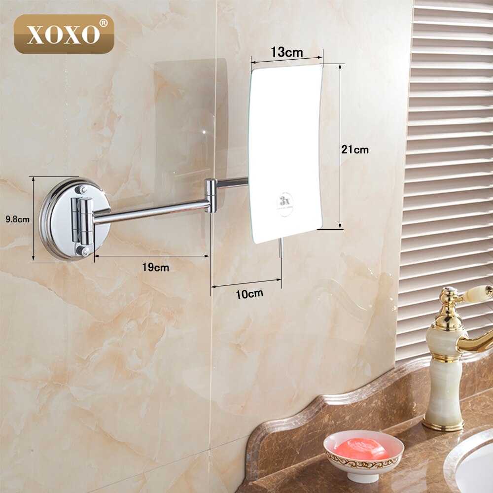XOXO – miroir flottant carré de , miroir mural grossissant 3X, miroir de maquillage simple face pour belle dame 1028