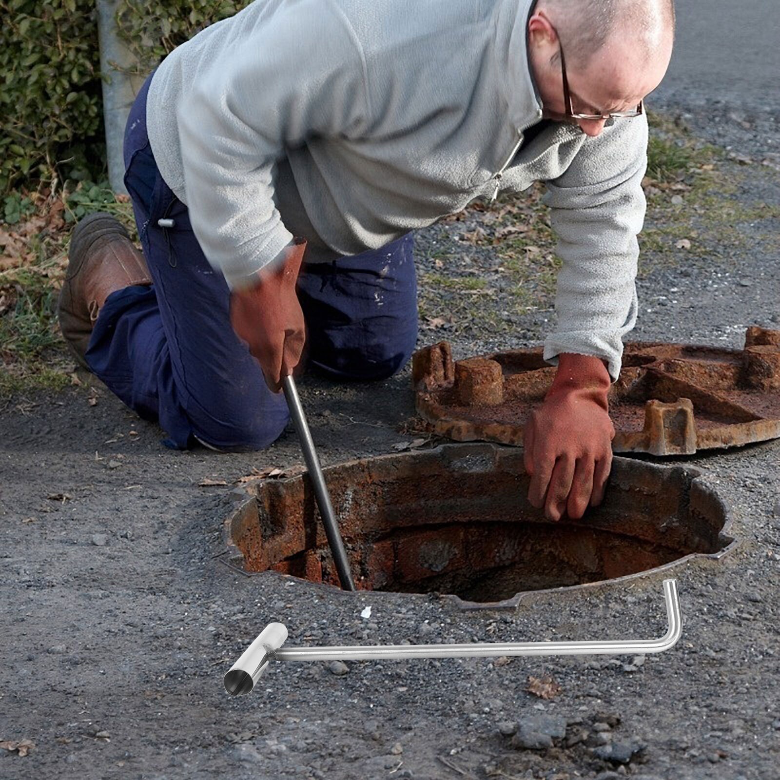 Putdeksel Haak Roestvrij Stalen Haak T Vormige Goed Deksel Haak Hand Tool 304 Rvs Haak T-Vormige putdeksel Haak