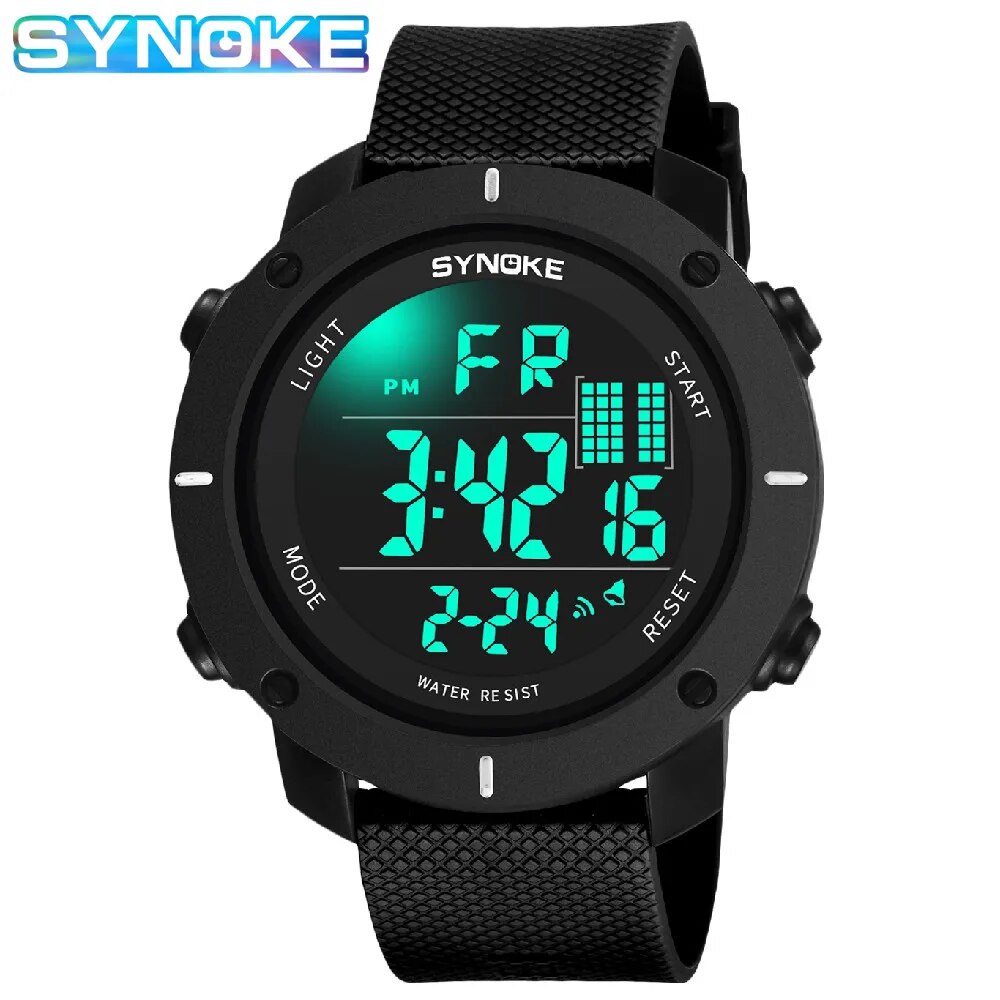 Synoke männer outdoor sport multifunktion ale wasserdichte stoßfest großbild display leucht led digital für männer: Default Title