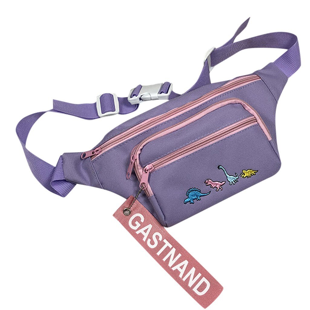 Nette Karikatur Dinosaurier Stickerei Große Taille Tasche Frauen Handy, Mobiltelefon Harajuku Hüfte hüpfen Straße Brust fanny Pack Brust tasche einfarbig