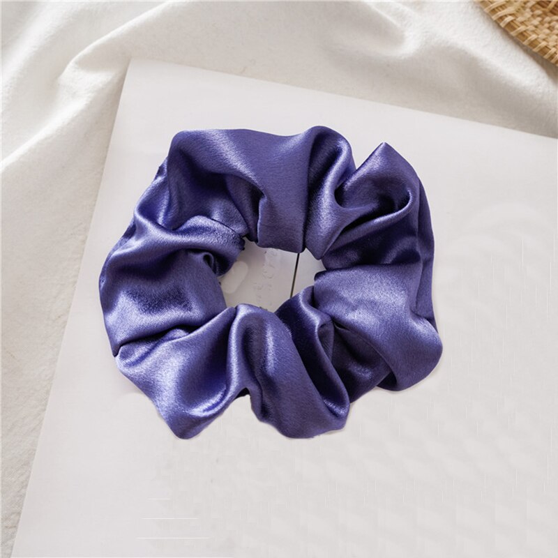 Coletero de seda elástica para niña y mujer, gomas para el pelo de satén púrpura, lazos de goma para el pelo, accesorios para el cabello: Púrpura