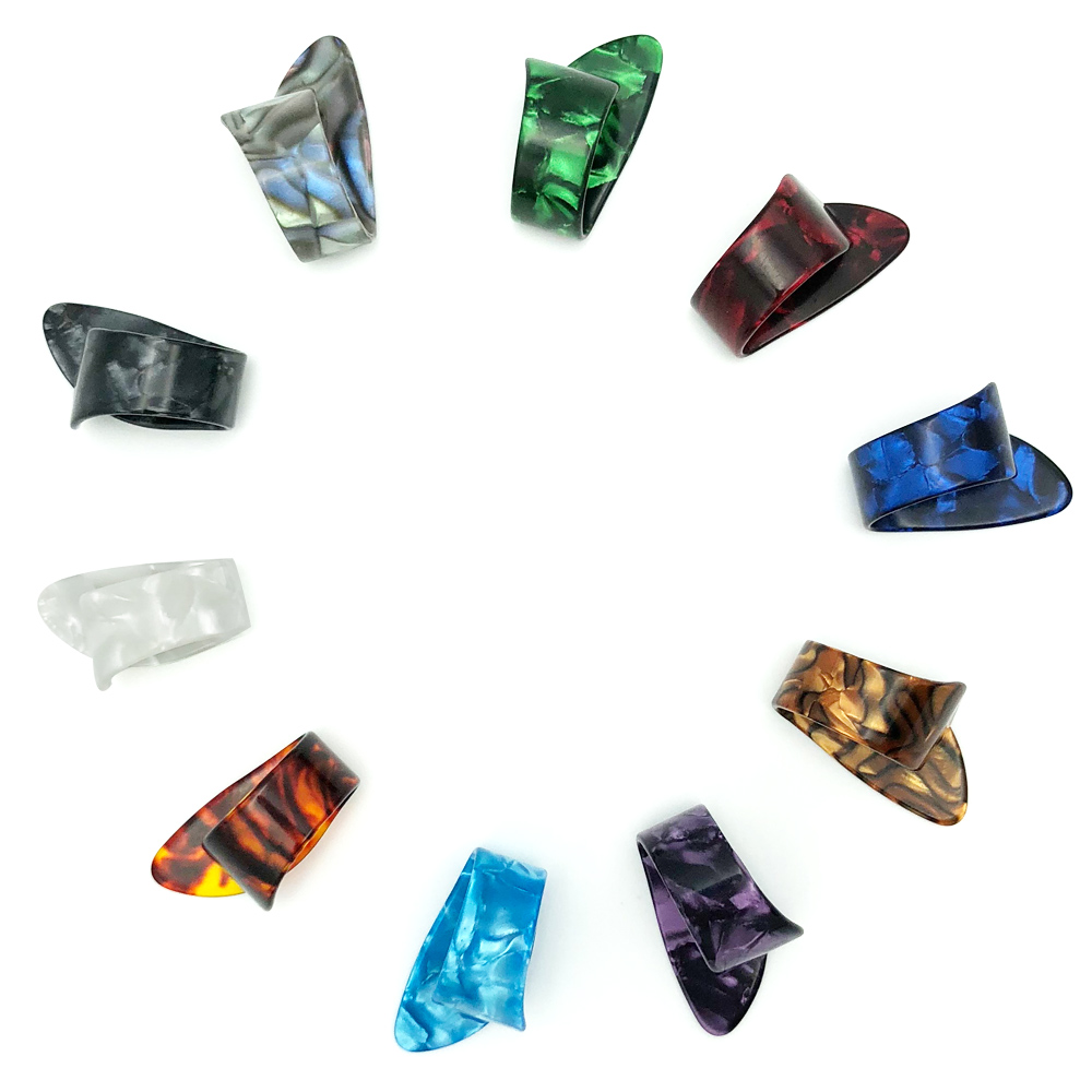 SLOZZ Daumen Finger Gitarre wählen Zelluloid Vermittler für Akustische Elektrische Guitarra Bass Dicke 1,2mm