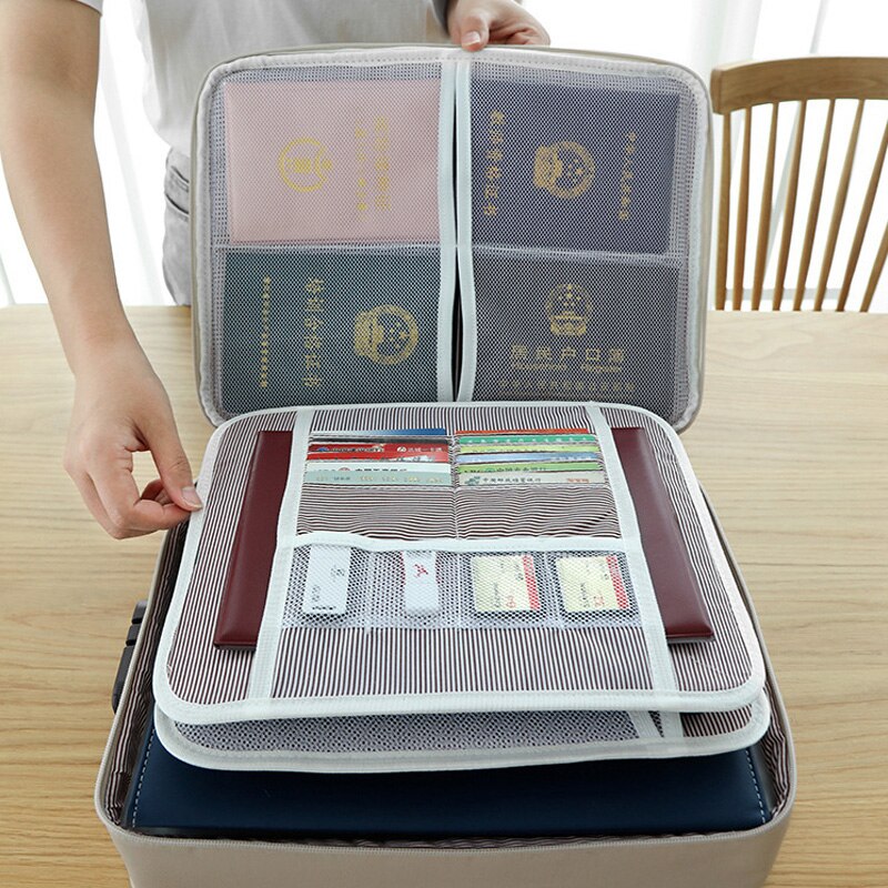 Multifunctional Document Storage Bag Men's Women's Briefcase Id Package Passport Handbags Office Business Pouch Accessories Item