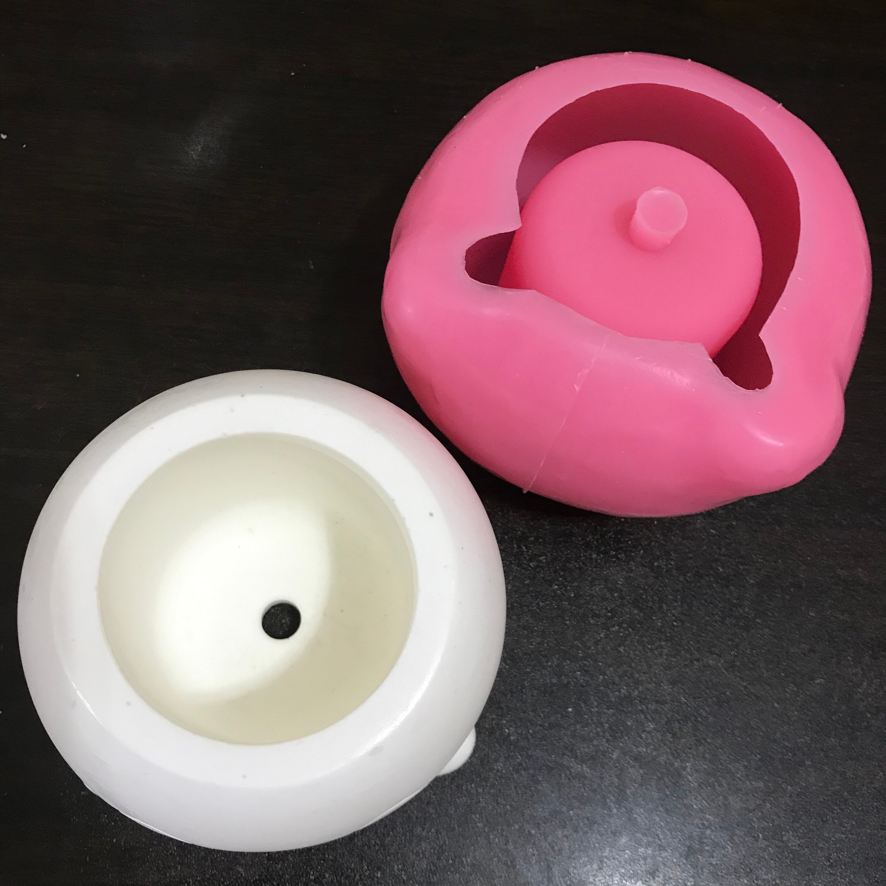 Cute Plaster Candlestick Tray Molds DIY Concrete Flower Pot Making Silicone Planter Mould for Resin Cement Craft