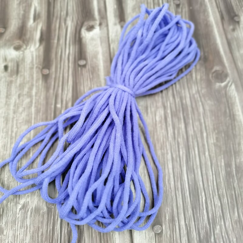 Banda elástica de colores para Costura de mascarillas, cordón elástico de Goma de 3mm, accesorios para manualidades: purple / 50m