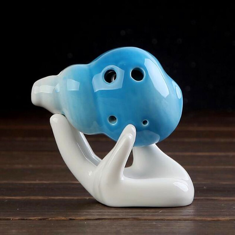 6 hullers ocarina tegneseriestil mini keramisk fløjte 5 farver håndlavet farve glasur ocarina musikinstrument alt ocarina