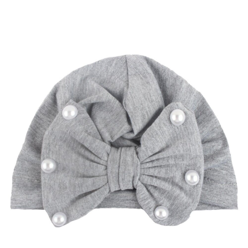 1 st lytwtw& #39 ;s barn rosett pärla barn rosett mössa baby hatt nyfödda flickor kläder tillbehör spädbarn mössa turban solid: 5