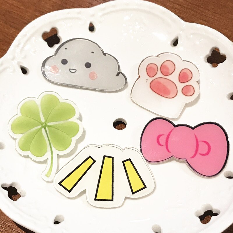 1Set Voedsel Serie Acryl Broches Cookie Sushi Mike Icoon Badges Ijs Pins Voor Kids Party Decoratie Op bag Kleding: Antiek Messing