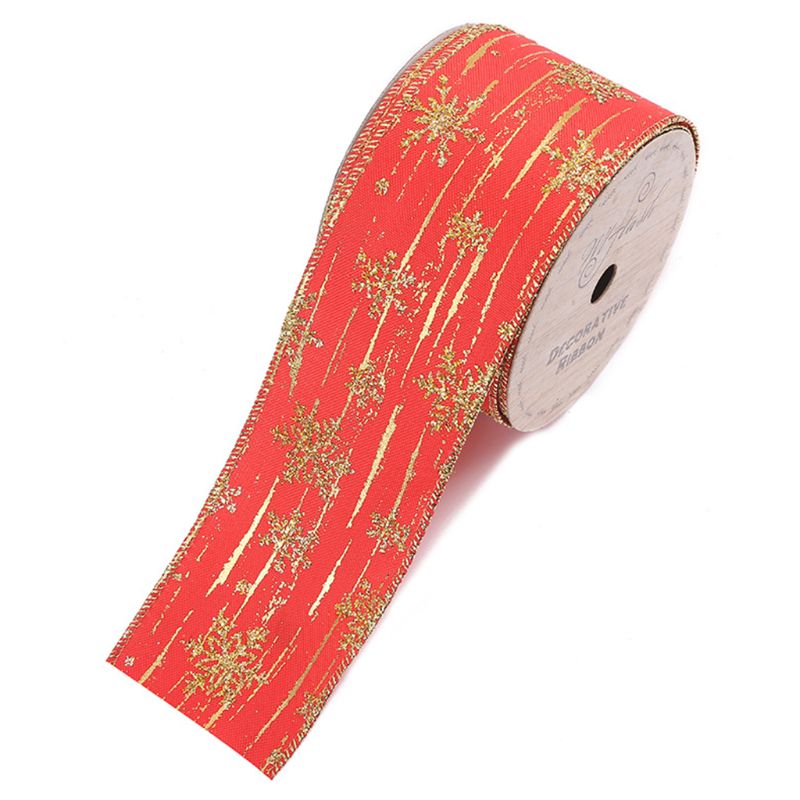 10 meter glitter sneeuwvloklint voor kerstboomversiering op  m68e: 5